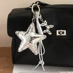 Load image into Gallery viewer, Silver Star Balloon Dog Rope Bag Charm Keychain S5P929