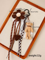 Load image into Gallery viewer, Cartoon Plush Bear Heart Flower Bag Charm Keychain S5P940