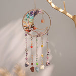 Load image into Gallery viewer, Simple Rainbow Clear Quartz Moon Wind Chime N6F302
