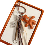 Load image into Gallery viewer, Leather Articulated Bear Alloy Bag Charm Brown S5P942