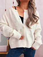 Load image into Gallery viewer, Floral Embroidered Cardigan Women Solid Color Knit N5A834