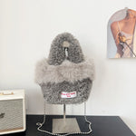 Load image into Gallery viewer, Faux Wool Tote Bag Women Plush Hand Carry S5P732