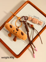 Load image into Gallery viewer, Cartoon Plush Baguette Croissant Keychain Bag Charm S5P945