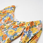 Load image into Gallery viewer, Floral V-neck Puff Sleeve Elegant Vacation Dress N6A033