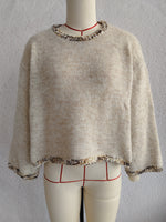 Load image into Gallery viewer, Lace Trim Round Neck Pullover Women N5A864