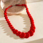 Load image into Gallery viewer, Oversized Textured Gemstone Beaded Geometric Necklace N6H066