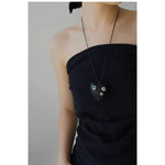 Load image into Gallery viewer, Wooden Heart Flower Pendant Long Necklace Women S5P954