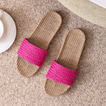 Load image into Gallery viewer, Woven Linen House Slippers Women N6C227