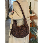 Load image into Gallery viewer, Retro Leopard Print Pleated Crossbody Bag Women S5P742