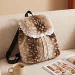 Load image into Gallery viewer, Women's Plush Deer Print Shoulder Tote Bag N6J173