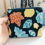 Load image into Gallery viewer, Handmade Embroidered Cotton Linen Square Pouch N6B109