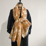 Load image into Gallery viewer, Small Floral Long Scarf Women Warm Poly Cape M5A326