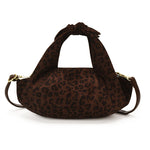 Load image into Gallery viewer, Women's Leopard Print Ruched Suede-Feel Bag N6J214