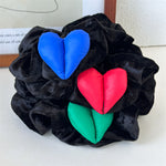 Load image into Gallery viewer, Plush Heart Scrunchy Women Large 17cm Velvet Hair Tie S5P778