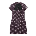 Load image into Gallery viewer, Bow Detail Polka Dot Short Dress Women N6C278
