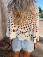 Load image into Gallery viewer, Crochet Hollow Knit Cover-Up V-Neck Tie N6G270