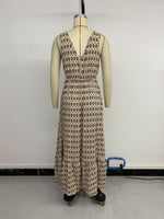 Load image into Gallery viewer, Elegant Waist-Defining Geometric Print Shift Dress N6B065