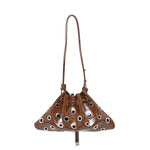 Load image into Gallery viewer, Metallic Finish Bucket Bag with Grommet Detailing S5P467