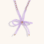 Load image into Gallery viewer, Crystal Bow Necklace Steel Gold Plated Delicate S5P231