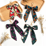 Load image into Gallery viewer, Satin Bow Geometric Pattern Keychain Bag Charm N6G116