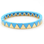 Load image into Gallery viewer, Rainbow Triangles Bracelet Modular Gold Enamel S5P050