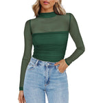 Load image into Gallery viewer, Sheer Mesh Mock Neck Tee Delicate Ultra Light N5Z315