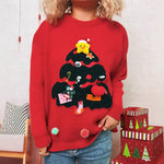 Load image into Gallery viewer, Christmas Tree Color Block Sweater Women N5A639