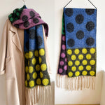 Load image into Gallery viewer, Polka Dot Faux Wool Wrap M5A242