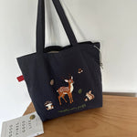 Load image into Gallery viewer, Cartoon Embroidered Nylon Shoulder Tote S5P380