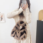 Load image into Gallery viewer, Faux Fox Fur Jacquard Tote Bag Women Shoulder Hand S5P746