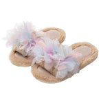 Load image into Gallery viewer, Floral Petal Open Toe Slippers Candy Color Plush M5A282