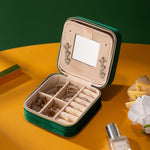Load image into Gallery viewer, Natural Stone Velvet Grid Jewelry Box Folding Case N6G061