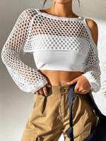 Load image into Gallery viewer, Sexy Lace Cropped Knit Top Women N6D177