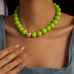 Load image into Gallery viewer, Colorful Dopamine Acrylic Round Bead Necklace N6F092
