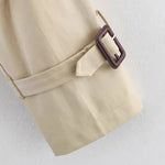 Load image into Gallery viewer, Short Trench Coat Belted Lapel Jacket Buckle Detail N6A148