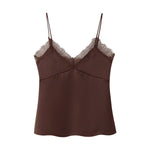 Load image into Gallery viewer, Lace Trim Satin Camisole Women Elegant Slip Top N5A718