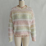 Load image into Gallery viewer, Striped Rainbow Sweater Women Color Gradient Faux N5A865