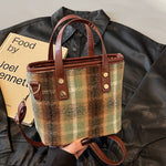 Load image into Gallery viewer, Plaid PU Bucket Bag Women Crossbody Shoulder Tote S5P720