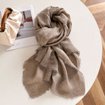 Load image into Gallery viewer, Lightweight Solid Raw Edge Shawl Scarf Women Travel N6H246