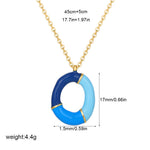 Load image into Gallery viewer, Alphabet Enamel Capsule Necklace Steel Gradient Color S5P234