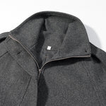 Load image into Gallery viewer, Grey Wool like Stand Collar Jacket Women N5A682