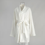 Load image into Gallery viewer, Linen Cotton Belted Maxi Dress Women White N5A548