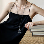 Load image into Gallery viewer, Mag Glass Pendant Necklace Women Dual Use Silver S5P917