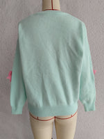 Load image into Gallery viewer, 3D Floral Cardigan Women Knit Open Front Round Neck N5A859