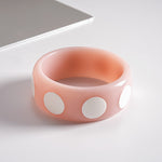 Load image into Gallery viewer, Dopamine Resin Round Polka Dot Bangle Women N6H079