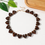 Load image into Gallery viewer, Statement Resin Heart Pendant Necklace Long Chain N6H101