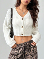 Load image into Gallery viewer, Solid Acrylic Knit Short Cardigan Women N6G261