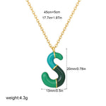 Load image into Gallery viewer, Alphabet Enamel Capsule Necklace Steel Gradient Color S5P234