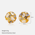 Load image into Gallery viewer, Impressionist Earrings Steel 18K Gold Plated Textured S5P095