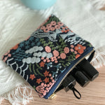 Load image into Gallery viewer, Handmade Embroidered Cotton Linen Square Pouch N6B109